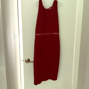 Maroon and gold zipper dress